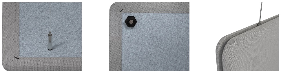 OKA SpaceAbsorber – Details von Deckenabsorber, Wandabsorber und Baffel