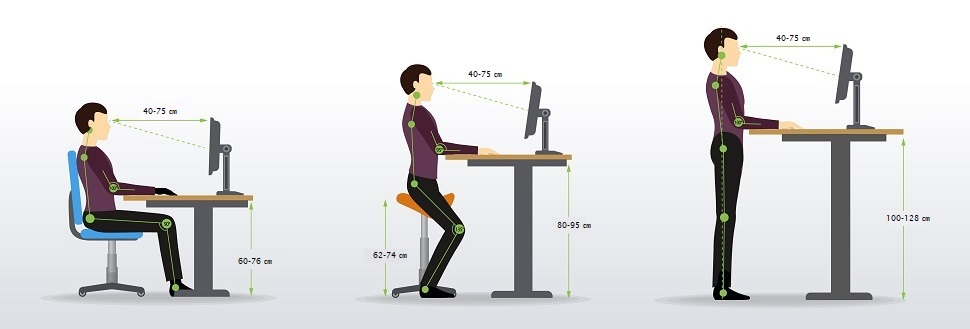 Höhenverstellbare Tischhaltungen