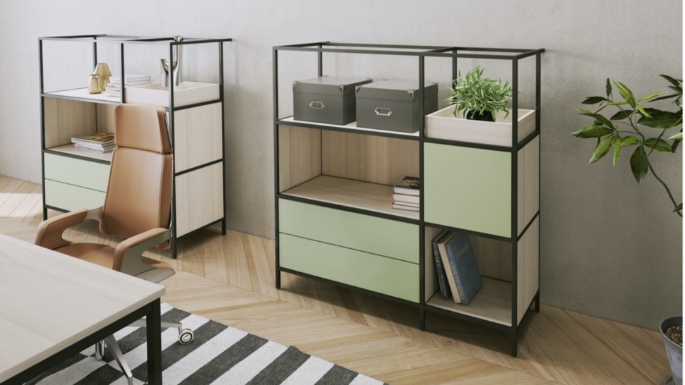 Bild: Regal FrameWork mit grünen Fronten