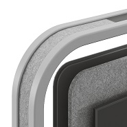 OKA MediaStation Detail: Rahmenecke mit eingelassenem Filzstreifen