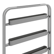 OKA MediaStation Detail: Ablageschalen aus Metall