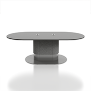 OKA MediaTable Detail: Symmetrische Tischplatte