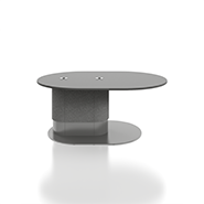 OKA MediaTable Detail: Asymmetrische Tischplatte