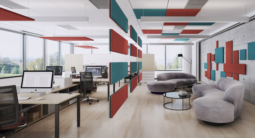 Schlucken Schall und bringen Farbe ins Spiel: die OKA SpaceAbsorber.