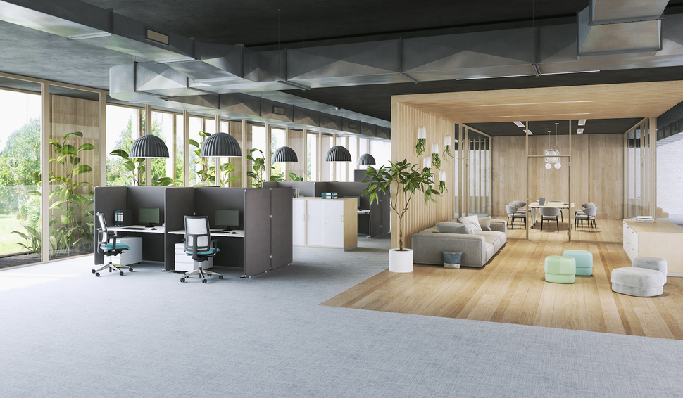 Im Open Space gibt es Arbeitsplätze fürs konzentrierte Arbeiten, Lounge-Ecken für Small Talk sowie Meeting-Zonen