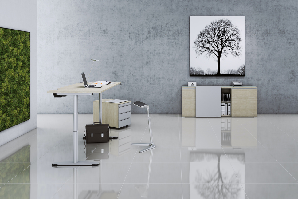 Aufgeräumt, mit cleanen Linien, durch ausgewählte Accessoires aber trotzdem wohnlich: Future working place Trend.