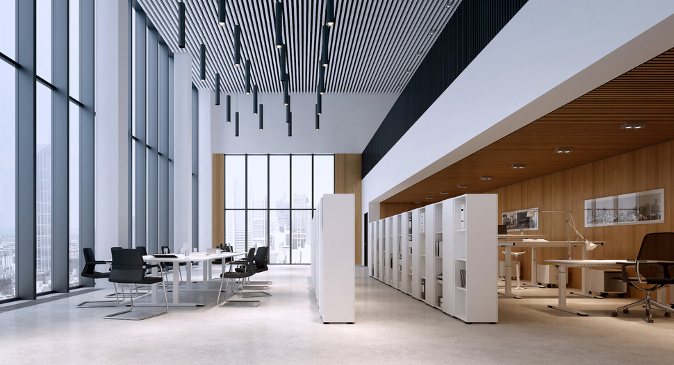 Elemente der OKA ModulLine zonieren ein Office – und bieten dabei noch jede Menge Stauraum.