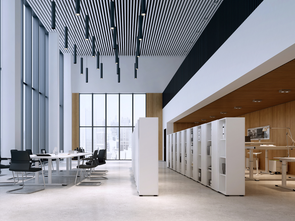 Teilen einen Raum ein und bieten gleichzeitig Platz für Ablage, Bücher und Co.: Regale von OKA ModulLine.