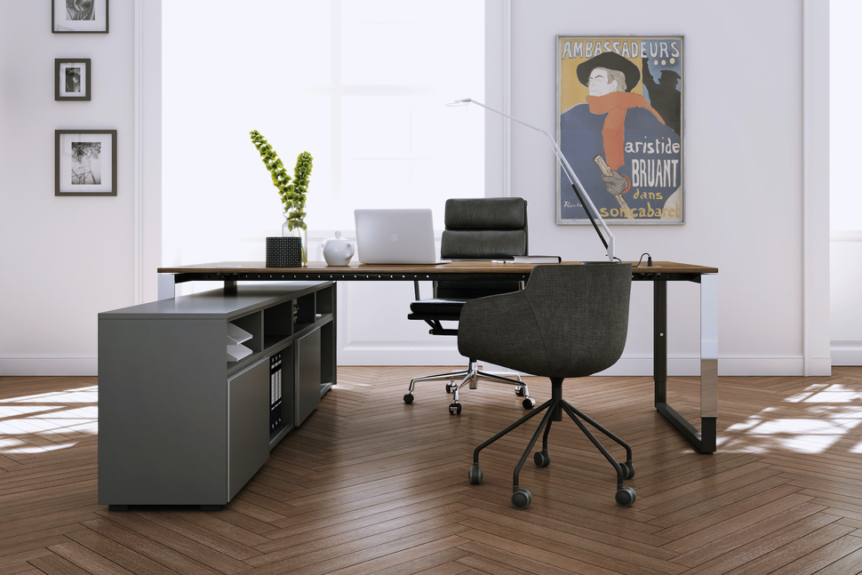 Eine Pflanze, ein Bild – bei aller Ordnung im Office darf auch etwas Wohlfühlatmosphäre nicht fehlen.