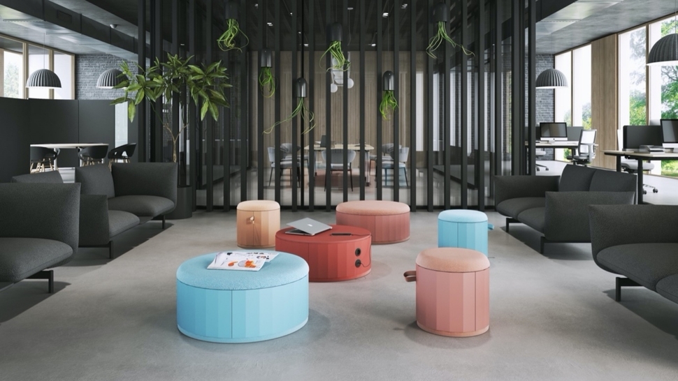 OKA Circle: Ob Arbeitsplätze, Meeting-Bereiche oder kollektive Zonen, bunte Sitzmöbel sorgen für Dynamik und setzen auffallende Akzente.