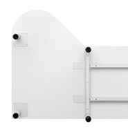 OKA Simply desk with side attachment plate as additional storage shelf or consulting desk