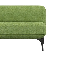 OKA Lounge detail – Round design language of the upholstery parts at seat and backrest