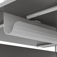 OKA Play detail: U-bend of metal divider for cable management